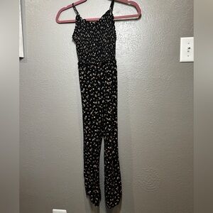 Girl’s Floral Black Jumpsuit size Small (6/6x)